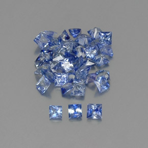 Gemas de zafiro azul natural de 2,74 ct, cuadrado, VVS-VS