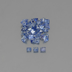 Gemas de zafiro azul natural de 2,74 ct, cuadrado, VVS-VS