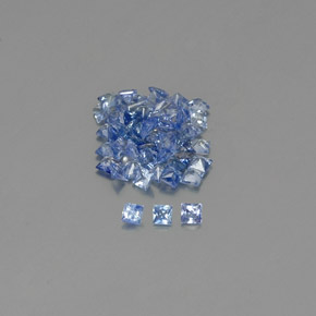 Gemas de zafiro azul natural de  ct, cuadrado, VVS-VS