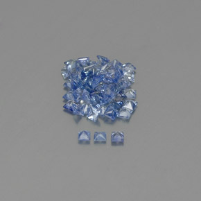 Gemas de zafiro azul natural de  ct, cuadrado, VVS-VS
