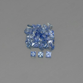 Gemas de zafiro azul natural de  ct, cuadrado, VVS-VS