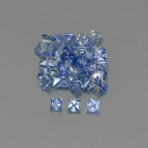 Gemas de zafiro azul natural de  ct, cuadrado, VVS-VS
