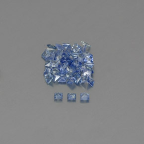 Gemas de zafiro azul natural de  ct, cuadrado, VVS-VS