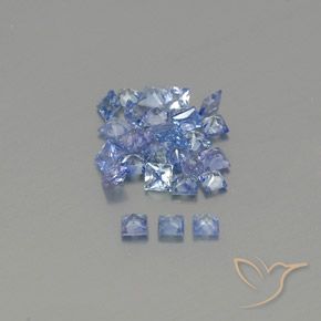 Gemas de Zafiro Azul pastel natural de 2.19 ct, Cuadrado, VVS-VS