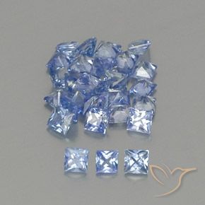 Gemas de Zafiro Azul pastel natural de 2.03 ct, Cuadrado, VVS-VS