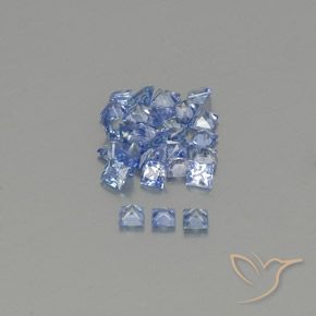 Gemas de Zafiro Azul pastel natural de 2.03 ct, Cuadrado, VVS-VS