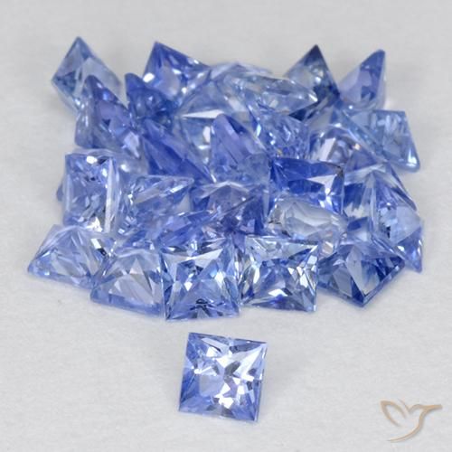 Gemas de Zafiro Azul pastel natural de 2.47 ct, Cuadrado, VVS-VS