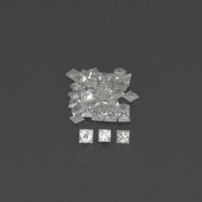 Gemas de zafiro blanco natural de  ct, cuadrado, VVS-VS
