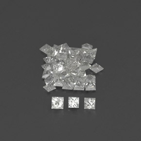 Gemas de zafiro blanco natural de  ct, cuadrado, VVS-VS