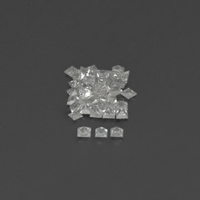 Gemas de zafiro blanco natural de  ct, cuadrado, VVS-VS