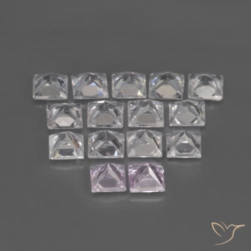Gemas de Zafiro Blanco natural de 1.89 ct, Cuadrado, VVS-VS