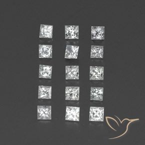 Gemas de zafiro blanco natural de 1,54 ct, cuadrado, VVS-VS