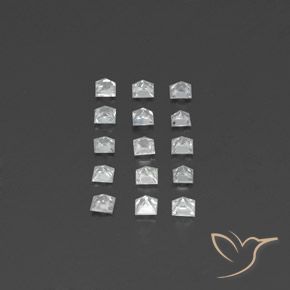 Gemas de zafiro blanco natural de 1,54 ct, cuadrado, VVS-VS