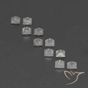 Gemas de Zafiro Blanco natural de 1.28 ct, Cuadrado, VVS-VS