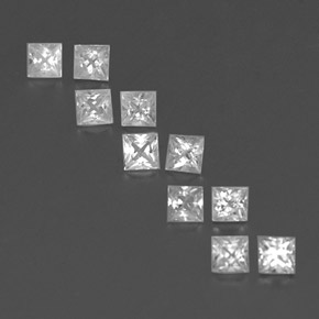 Gemas de zafiro blanco natural de  ct, cuadrado, VVS-VS