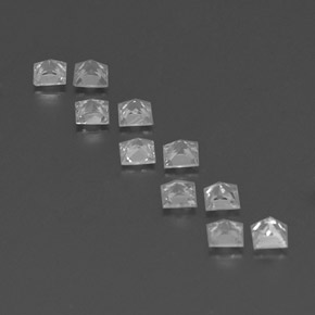 Gemas de zafiro blanco natural de  ct, cuadrado, VVS-VS