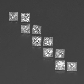 Gemas de zafiro blanco natural de 1,35 ct, cuadrado, VVS-VS