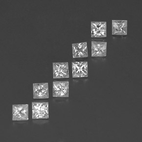 Gemas de zafiro blanco natural de 1,35 ct, cuadrado, VVS-VS