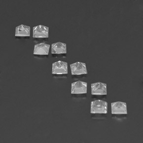 Gemas de zafiro blanco natural de 1,35 ct, cuadrado, VVS-VS