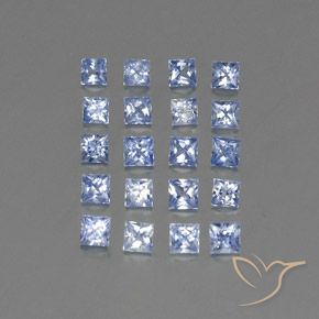 Gemas de zafiro azul natural de 2,39 ct, cuadrado, VVS-VS