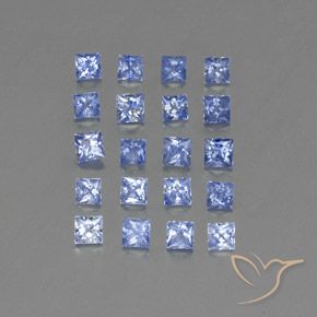 Gemas de Zafiro Azul pastel natural de 2.17 ct, Cuadrado, VVS-VS