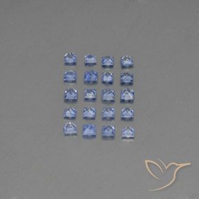 Gemas de Zafiro Azul pastel natural de 2.17 ct, Cuadrado, VVS-VS