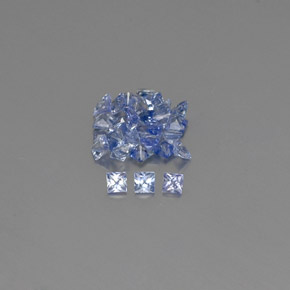 Gemas de zafiro azul natural de  ct, cuadrado, VVS-VS