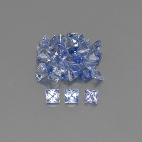 Gemas de zafiro azul natural de  ct, cuadrado, VVS-VS