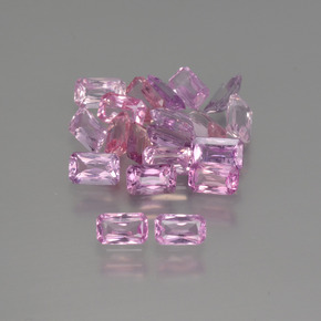 Gemas de zafiro multicolor natural de  ct, corte esmeralda, VS-SI