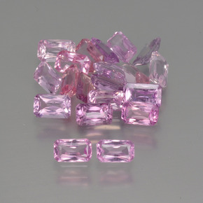 Gemas de zafiro multicolor natural de  ct, corte esmeralda, VS-SI