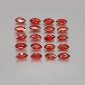 Gemas de zafiro naranja natural de 3,23 ct, marquesa, VS-SI
