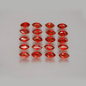 Gemas de zafiro naranja natural de  ct, marquesa, VS-SI