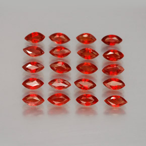 Gemas de zafiro naranja natural de  ct, marquesa, VS-SI