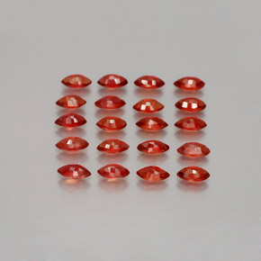 Gemas de zafiro naranja natural de  ct, marquesa, VS-SI