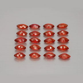 Gemas de zafiro naranja natural de 3,41 ct, marquesa, VS-SI
