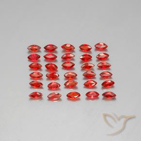 Gemas de zafiro naranja natural de 3,54 ct, marquesa, VS-SI