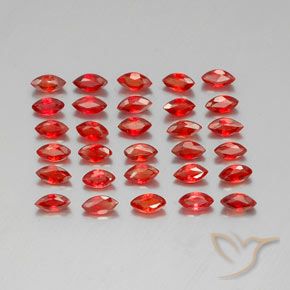 Gemas de zafiro naranja natural de 3,54 ct, marquesa, VS-SI