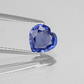 Zafiro azul natural de 1,16 ct, forma de corazón, VVS-VS