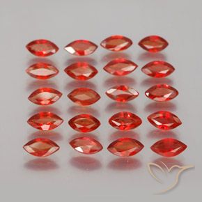 Gemas de Zafiro Rojo fuego natural de 3.83 ct, Marquesa, VS-SI