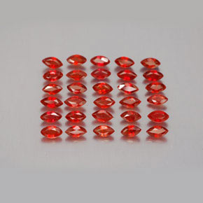 Gemas de zafiro naranja natural de  ct, marquesa, VS-SI