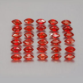 Gemas de zafiro naranja natural de  ct, marquesa, VS-SI