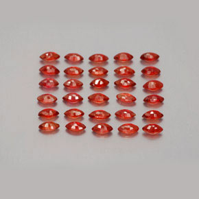 Gemas de zafiro naranja natural de  ct, marquesa, VS-SI