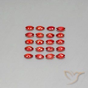 Gemas de zafiro naranja natural de 2,92 ct, marquesa, VS-SI