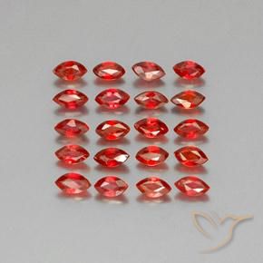 Gemas de Zafiro Rojo oscuro natural de 3.45 ct, Marquesa, VS-SI