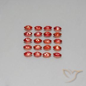Gemas de Zafiro Rojo oscuro natural de 3.45 ct, Marquesa, VS-SI