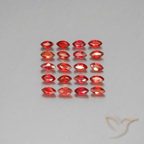 Gemas de zafiro naranja natural de 3,48 ct, marquesa, VS-SI