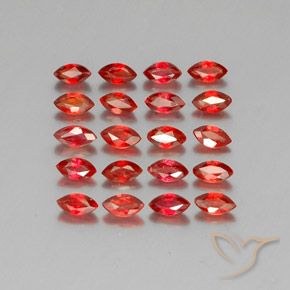 Gemas de zafiro naranja natural de 3,48 ct, marquesa, VS-SI