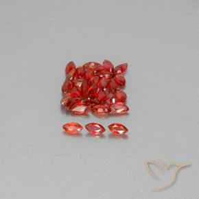 Gemas de zafiro naranja natural de 3,18 ct, marquesa, VS-SI
