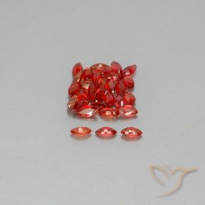Gemas de zafiro naranja natural de 3,18 ct, marquesa, VS-SI