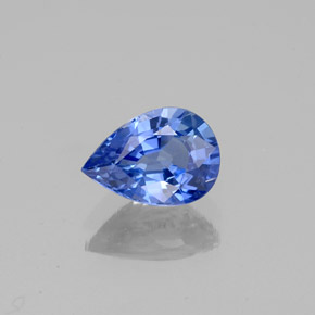 Zafiro azul natural de 1,00 ct, en forma de pera, VS